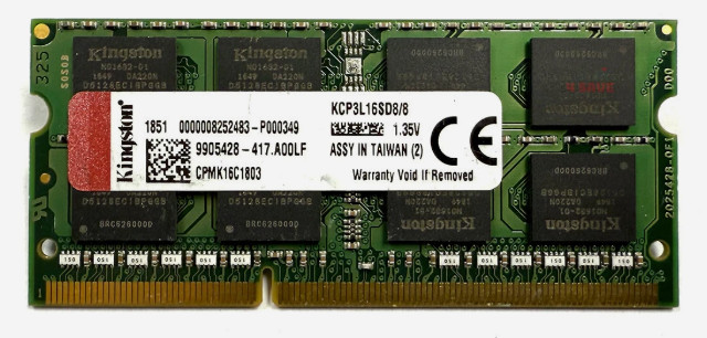 Kingston 8GB DDR3L 1600 Laptop Memory PC3L-12800S SODIMM 1.35V RAM KCP3L16SD8/8