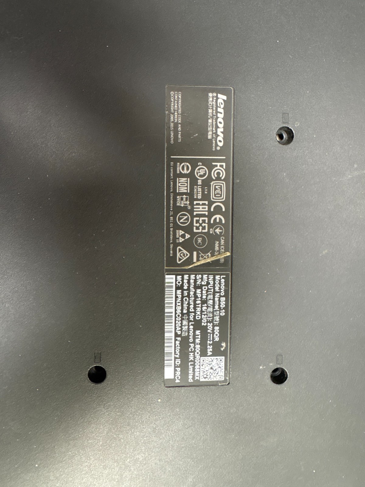 LENOVO B50-10 BOTTOM CASE