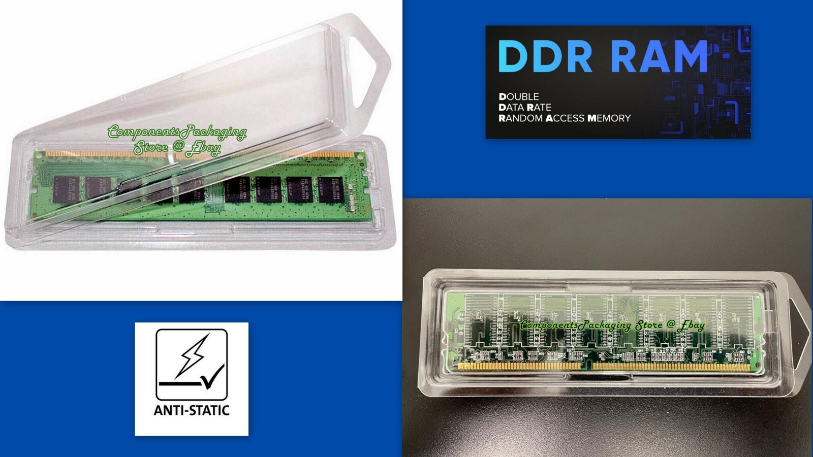 RAM Memory Case Clam Shell for Single DDR DIMM Modules – Lot of 6 18 35 100 200