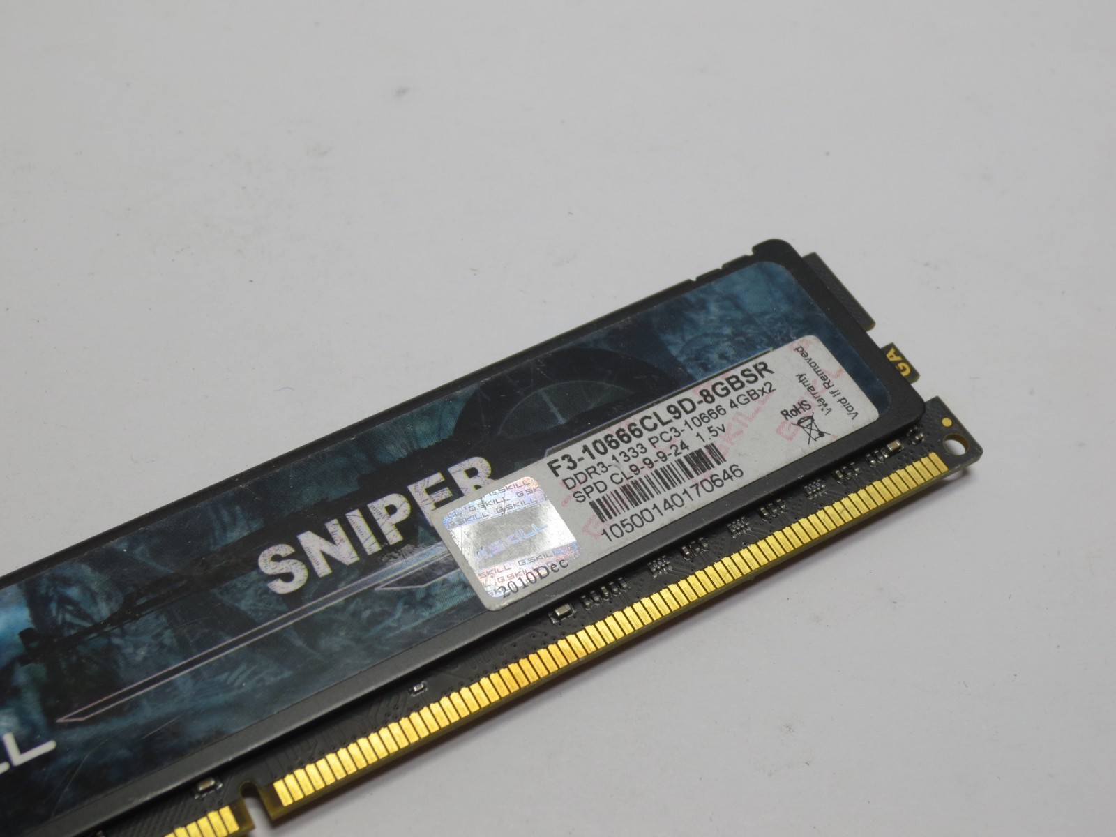 G.SKILL Sniper 8GB (2x4GB) PC3-10666 DDR3 Desktop Memory RAM, F3-10666CL9D-8GBSR