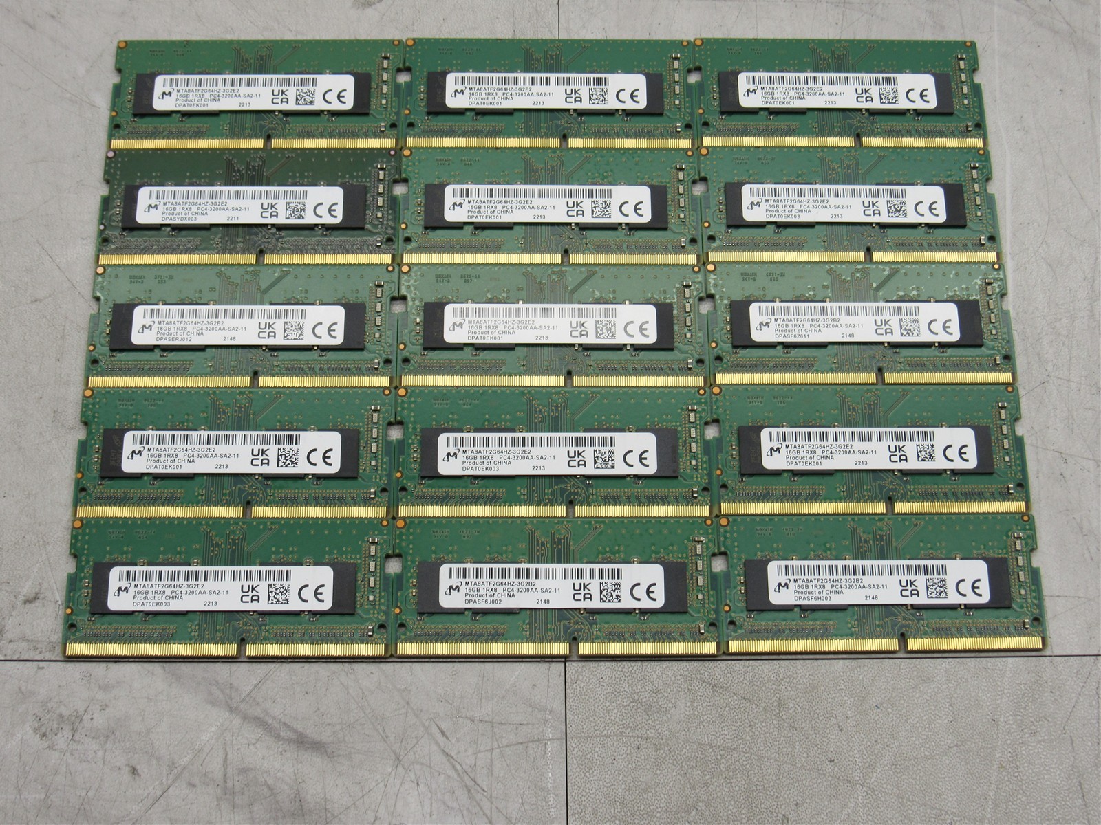 15 LOT – Micron 16GB PC4-3200AA DDR4 25600 SODIMM RAM for LAPTOP
