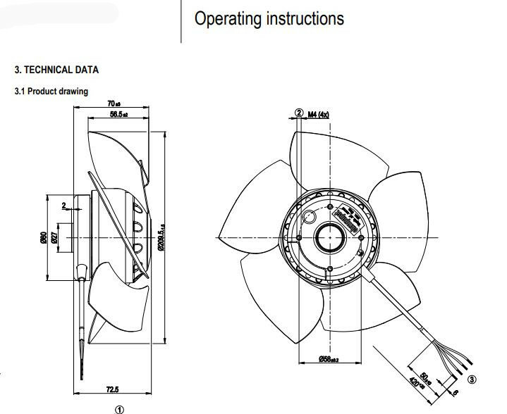 Replacement For Ebmpapst W2D225-EB14-01 400V Siemens Spindle Motor Fan No Frame