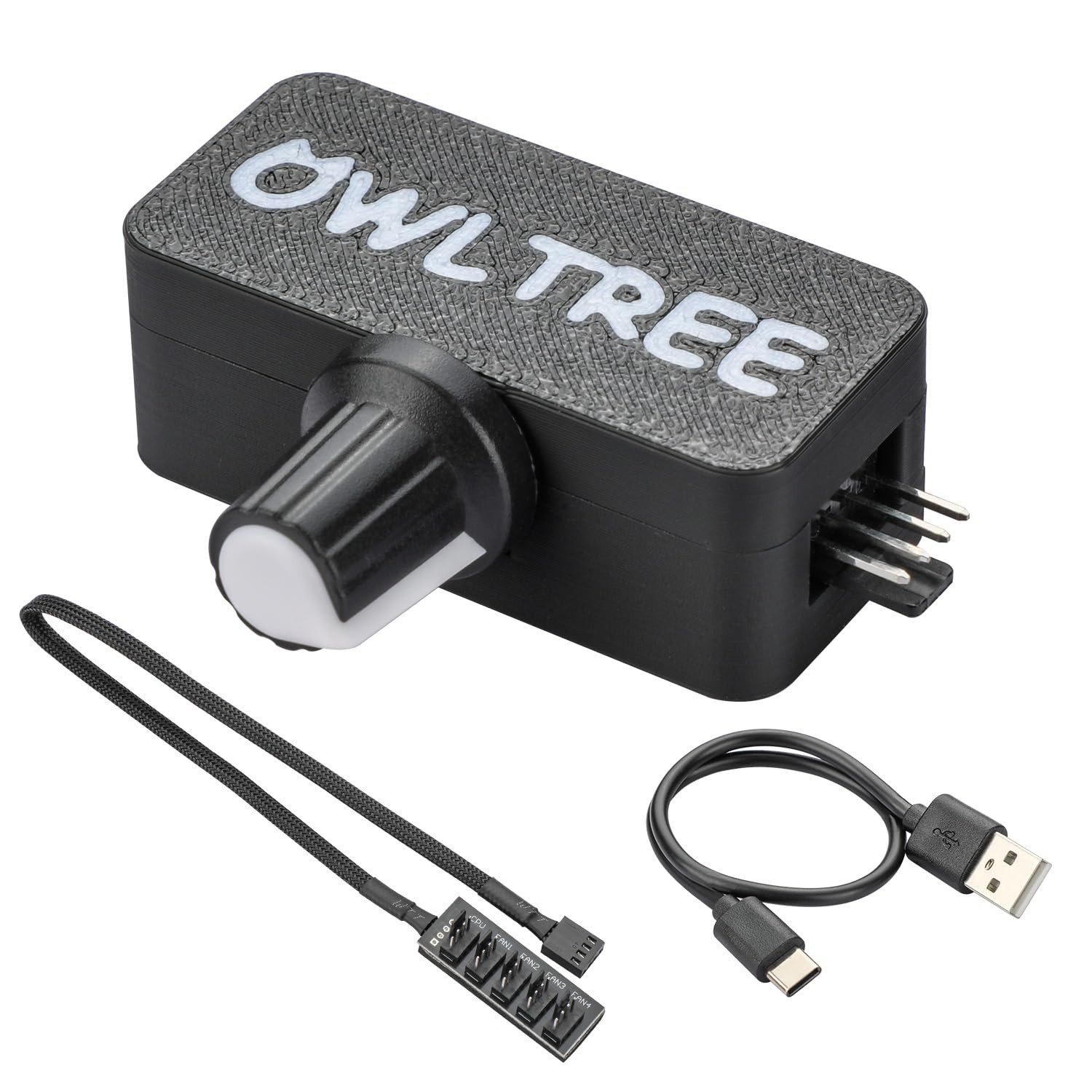 12V PWM Fan Controller with USB Power Cable & 5-Way Splitter Hub, 1.5A Output