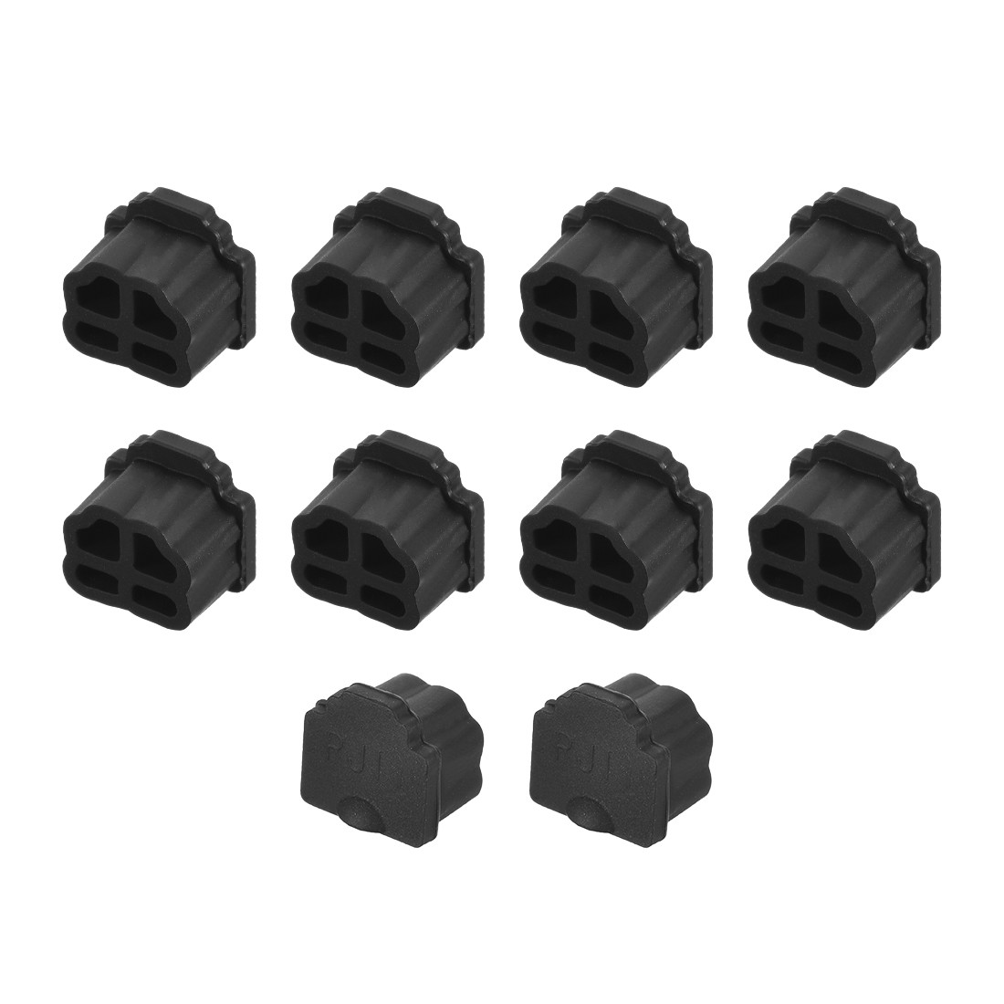 Silicone Telephone Modular Port RJ11 Anti-Dust Stopper Cap Cover Black 10pcs