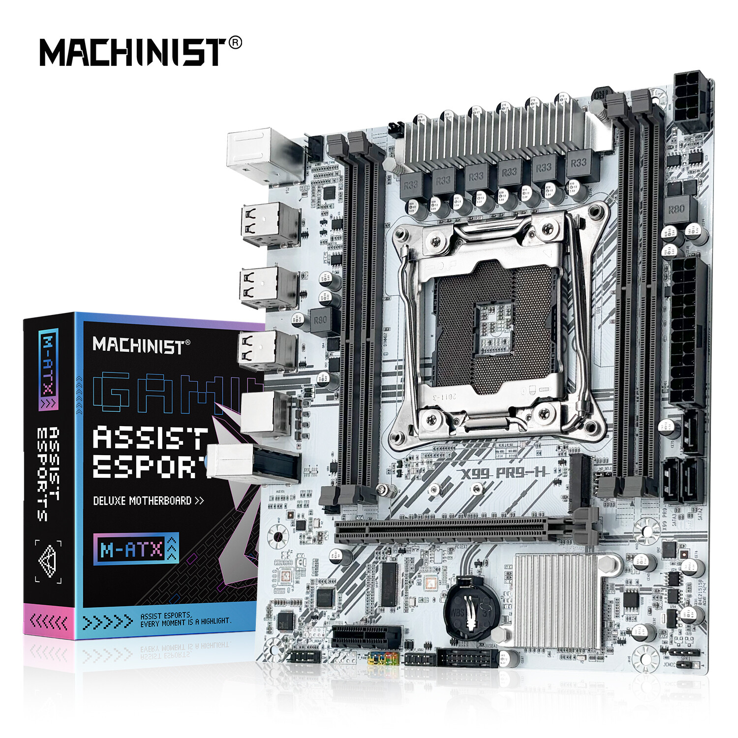 LGA 2011-3 X99 PR9 Gaming Motherboard For Intel XEON E5 V3 V4 4 DDR4 ECC REG RAM