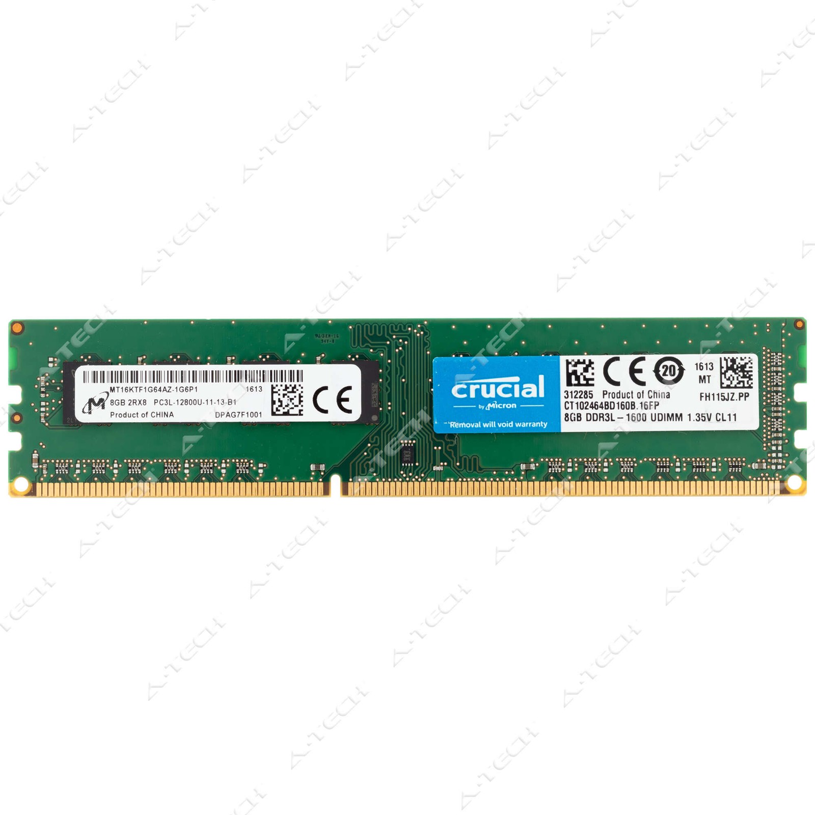 Crucial 8GB DDR3 1600MHz PC3-12800 2Rx8 DIMM Desktop Memory RAM (CT102464BD160B)