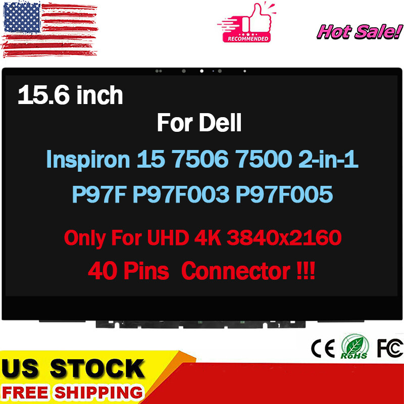 UHD 4K for Dell Inspiron 15 7506 7500 2-in-1 P97F005 LCD Touch Screen Assembly