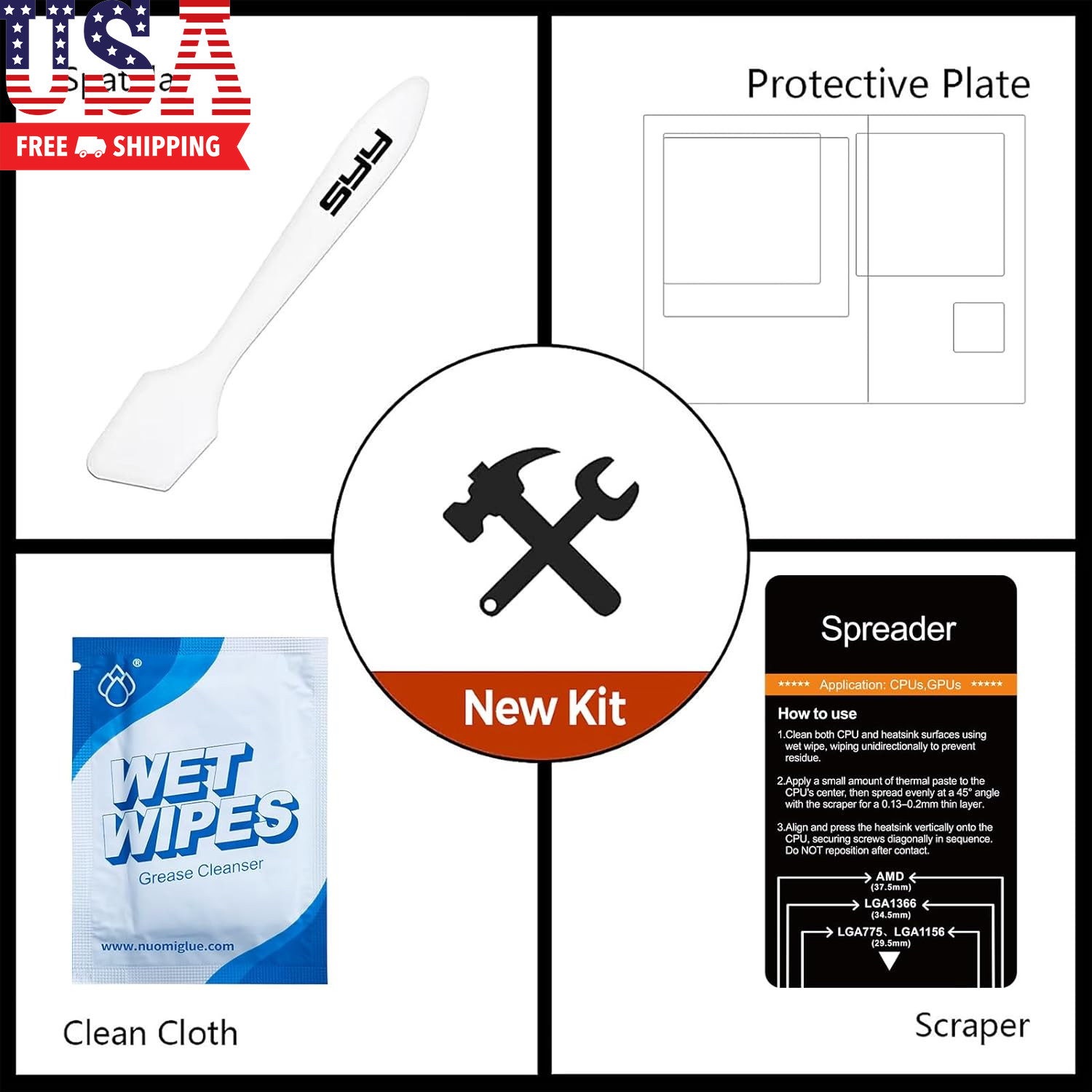 Thermal Paste with Tool Kit, 15 Grams CPU Paste Thermal Compound Heatsink for Ic