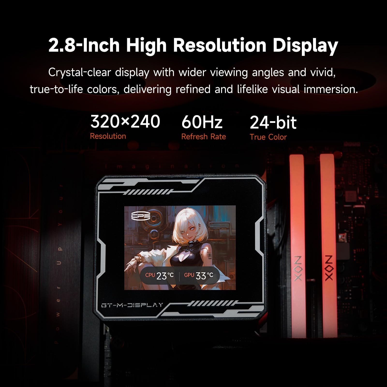 PCCOOLER Liquid CPU Cooler ARGB Display, 360mm AIO with 2.8-Inch LCD Screen, …