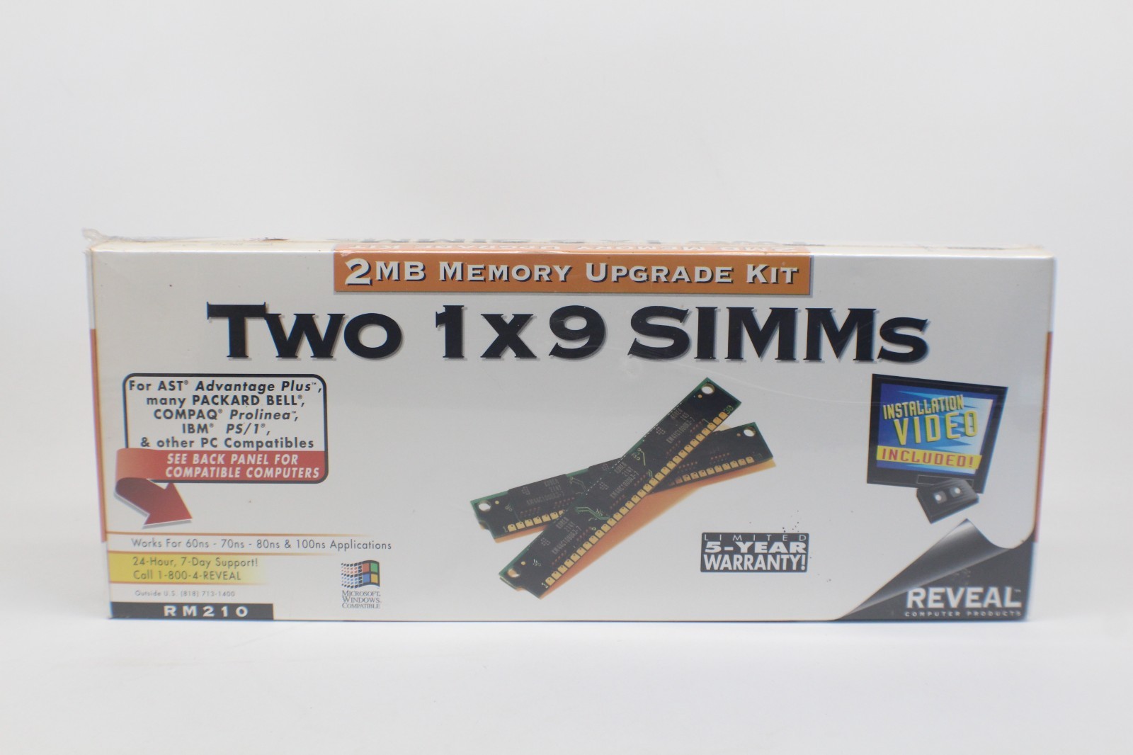 Vintage Sealed! Reveal RM210 2MB Memory Upgrade Kit 30 Pin SIMM 1×9