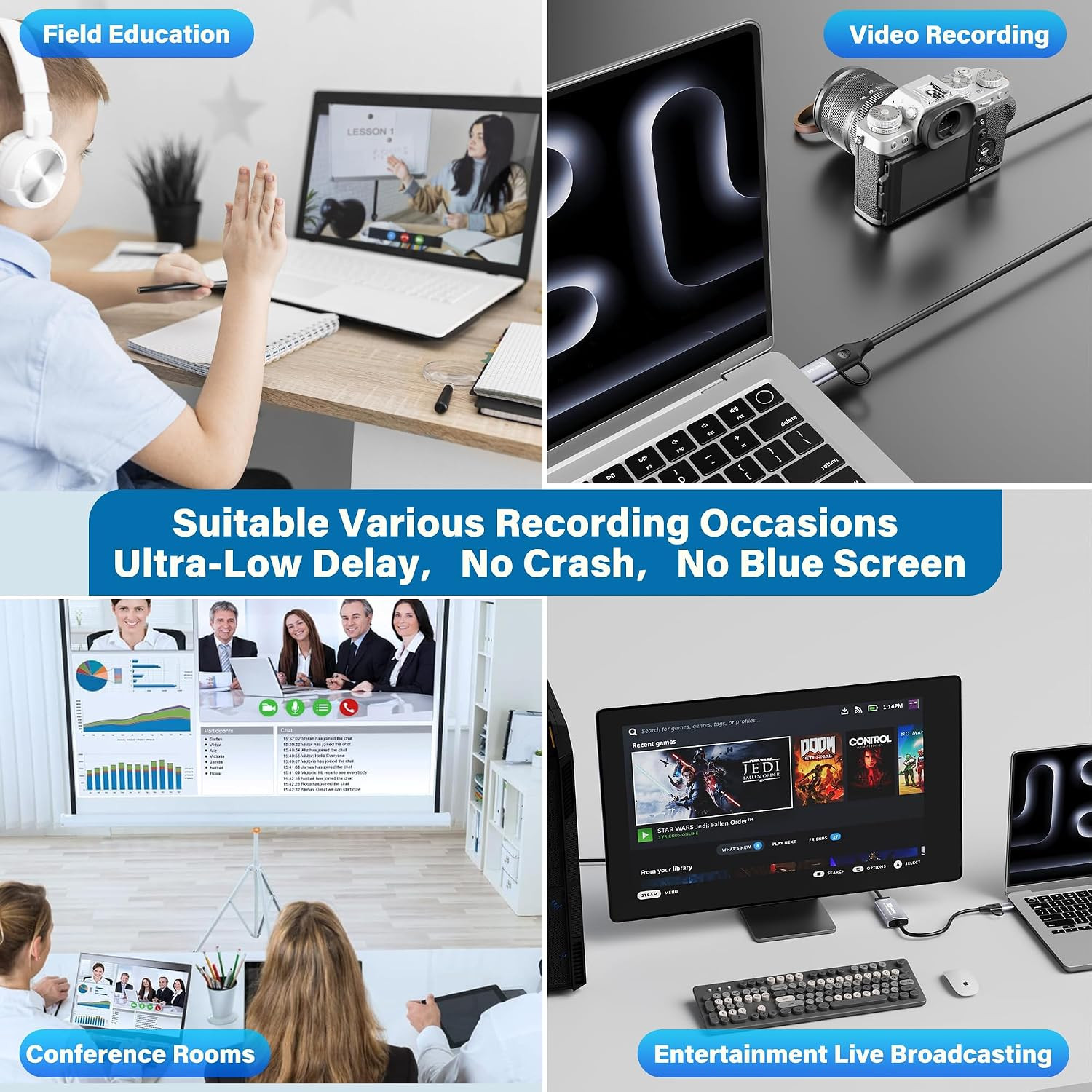 Video Capture Card for Streaming,4K HDMI to USB C Capture Card with USB a 3.0