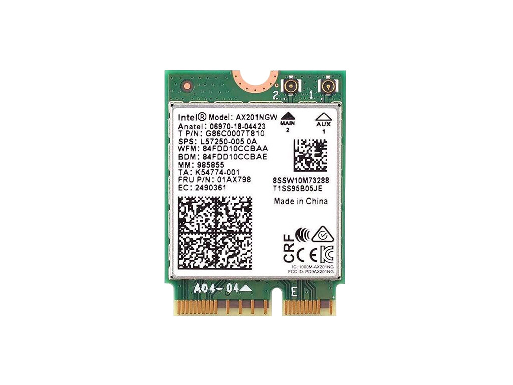 INTEL AX201NGW M.2 2230 CNVIO2 802.11AX WIFI 6 BLUETOOTH 5.2 CARD G86C0007T810
