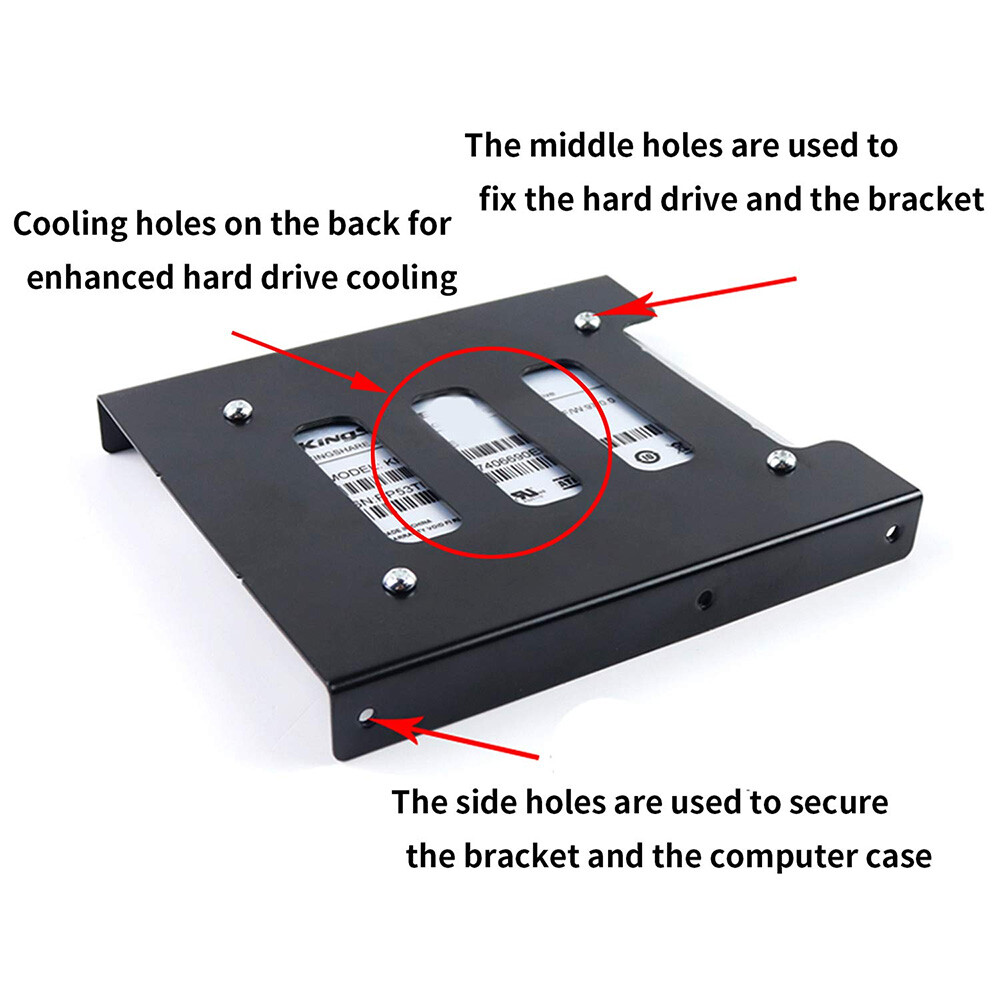 Lot of 4 2.5″ SSD HDD To 3.5″ Metal Bracket Mounting Kit Hard Drive Bay Adapter
