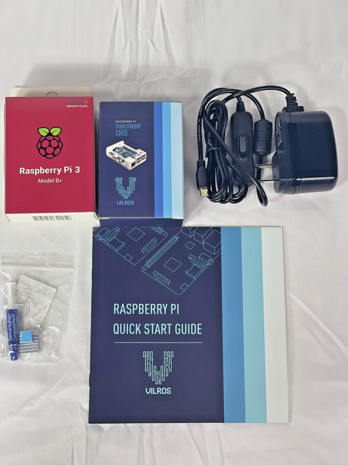 NEW! Raspberry Pi 3 Model B+ NEW Vilros Complete Starter Kit with Clear Case