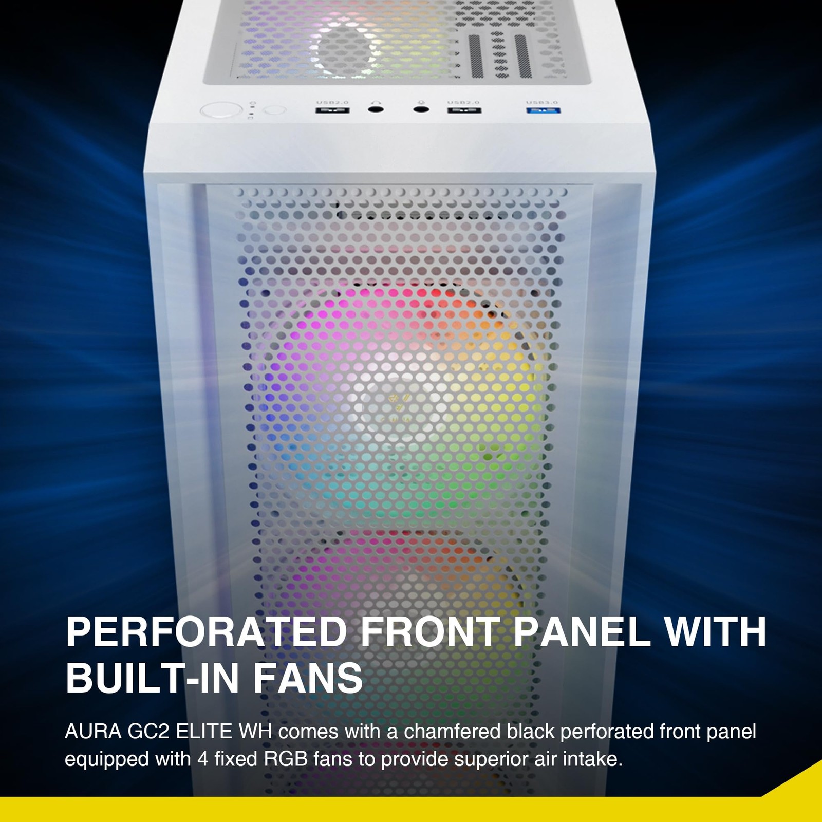 White ATX Mid Tower Gaming Computer PC Case with Side Tempered Glass, Preinst…