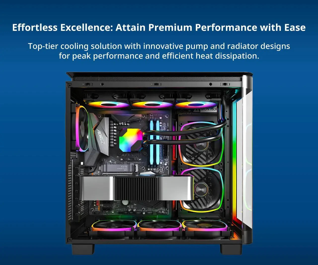 NEW-MONTECH HyperFlow ARGB 360 – AIO CPU Liquid Cooler, Intel & AMD Compatible