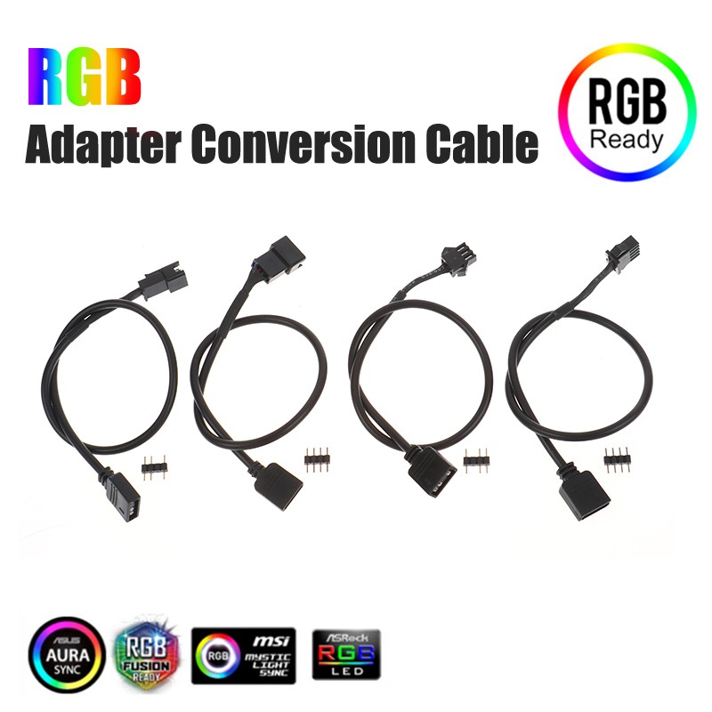 Motherboard RGB Adapter Conversion Cable 5V 3Pin / 12V 4Pin Led Strip Light Line