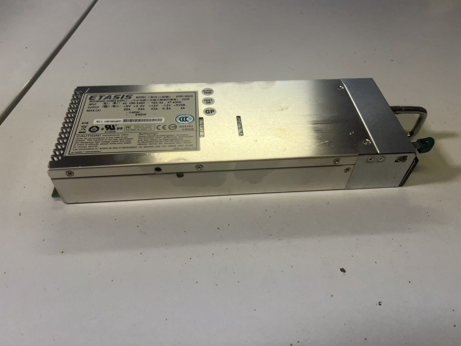 ETASIS Redundant Power Supply model EFRP-553V3 550W Watts was