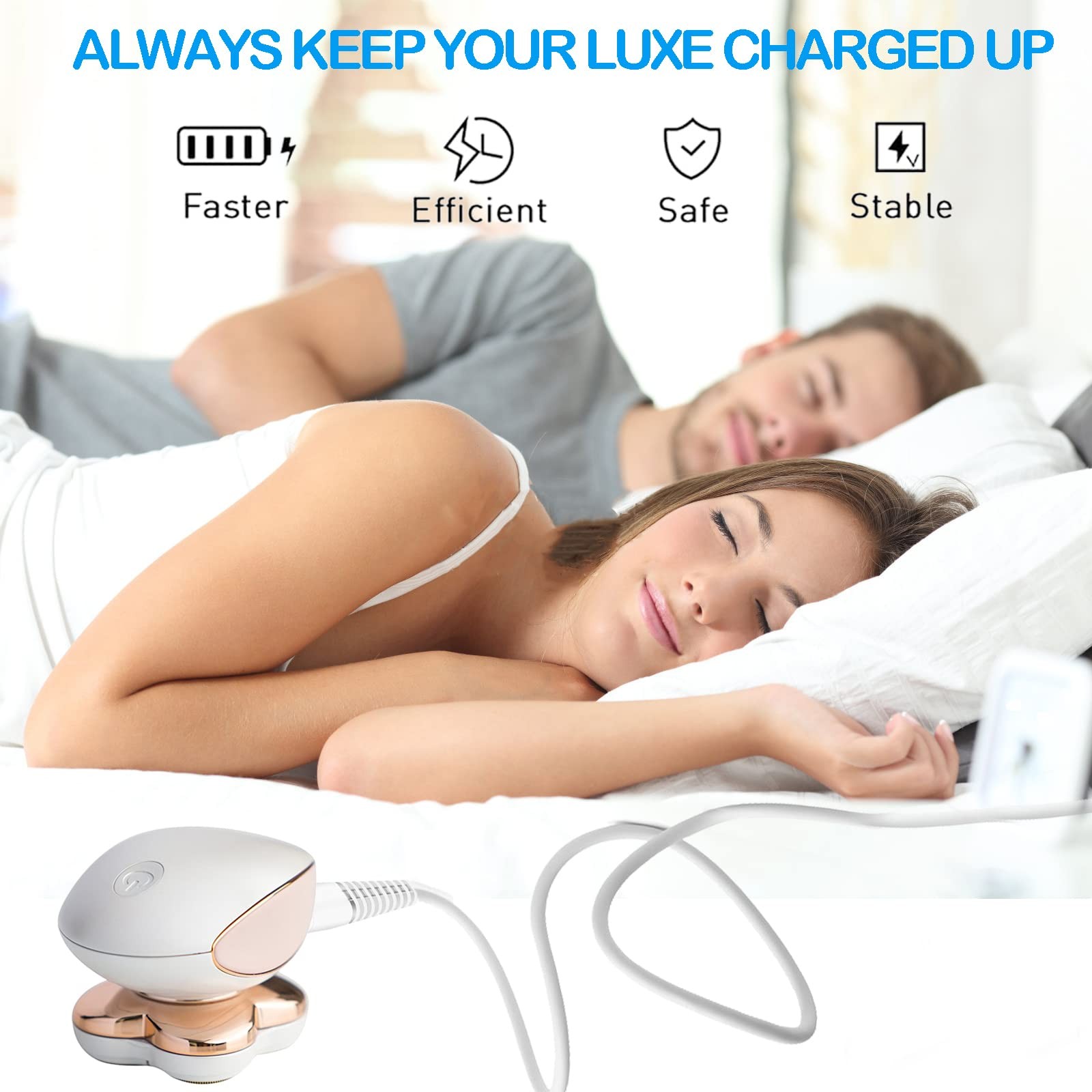 Charging Cable Replacement for Flawless Legs 1 Count (Pack of 2), White
