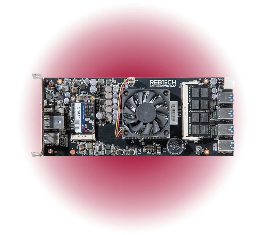 Rebtech 8 GPU Mining Motherboard PC with RAM and SSD Included!  Plug & Play!