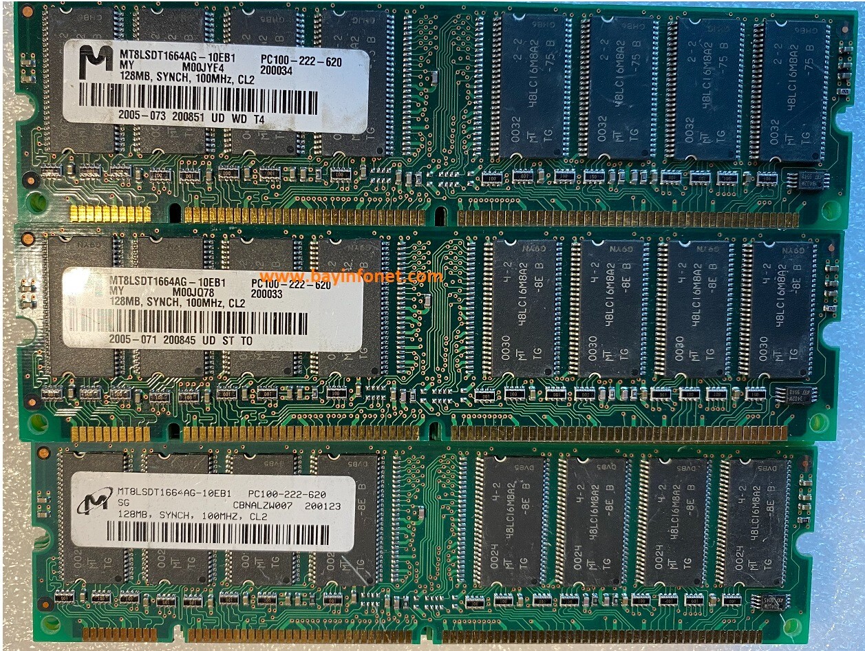 MT8LSDT1664AG-10EB1 128MB PC-100 Micron PC100 3.3V SDRAM 168PIN Non ECC Non REG