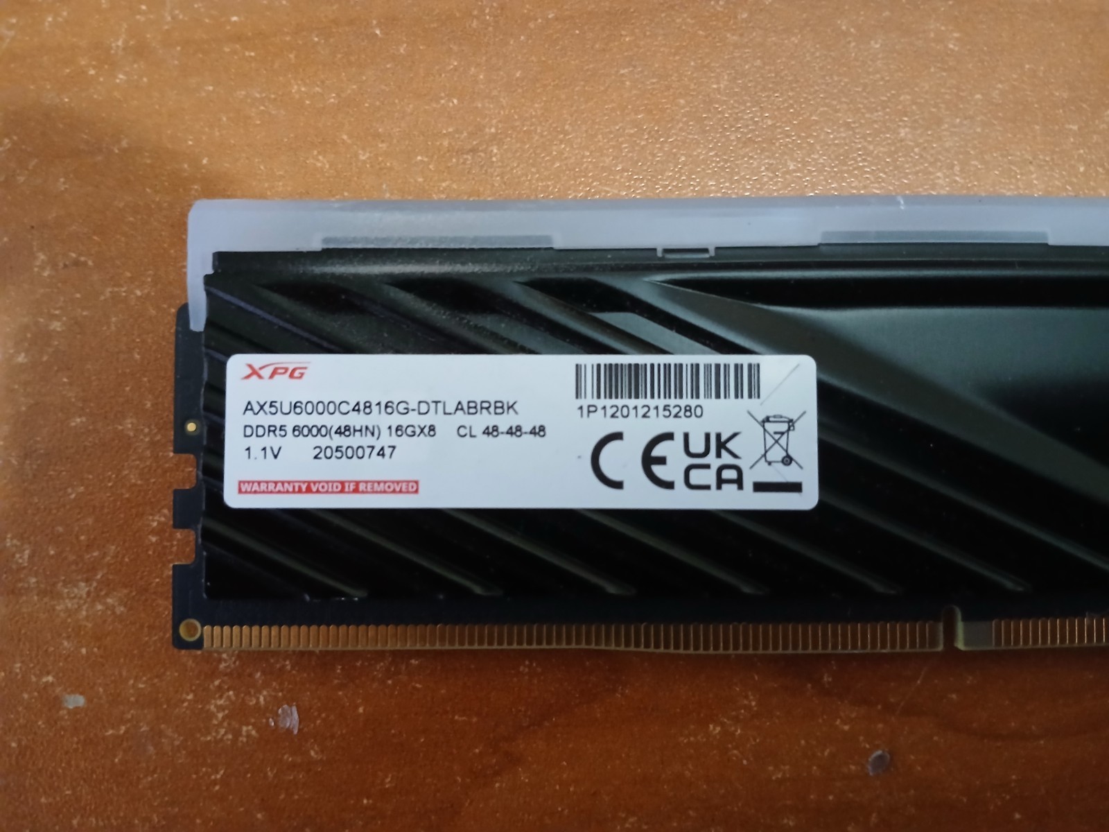 1x16GB XPG DDR5-6000 RAM Memory Desktop (AX5U6000C4816G-DTLABRBK)