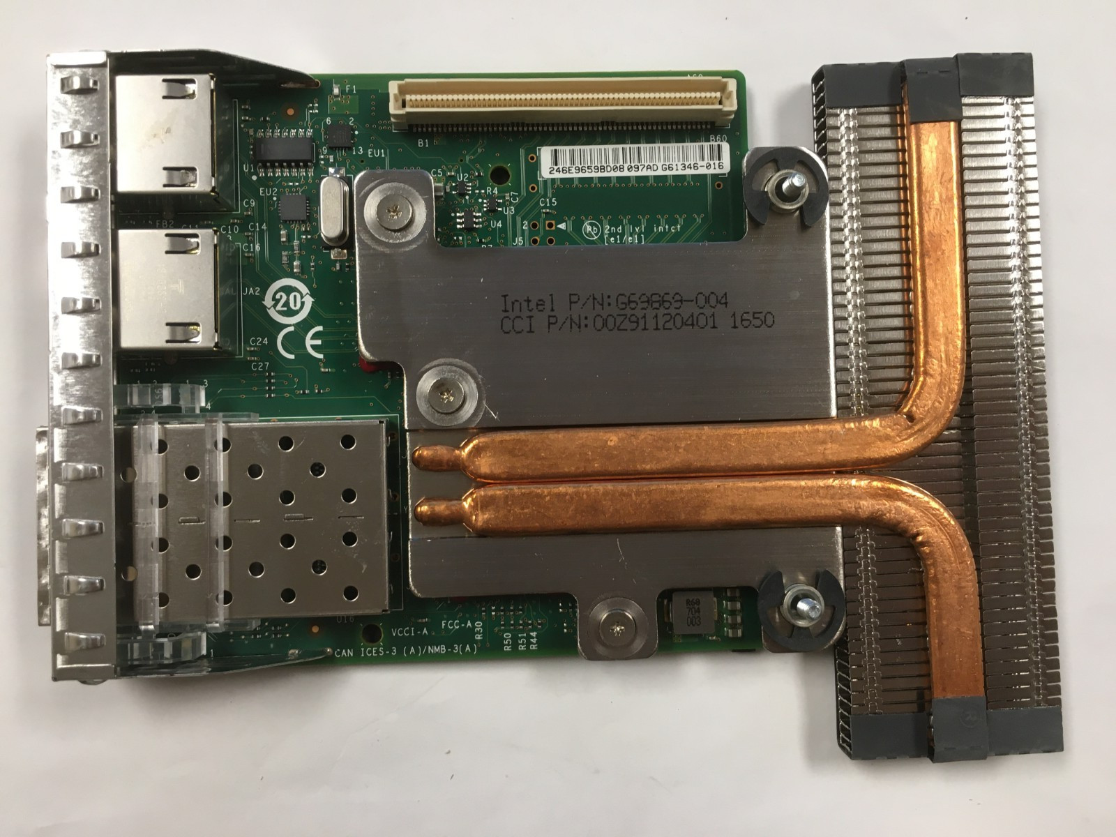 DELL 0C63DV X520-DA2 Quad Port 2 x 10Gbe SFP 2 x 1Gb 1350 Network Daughter Card