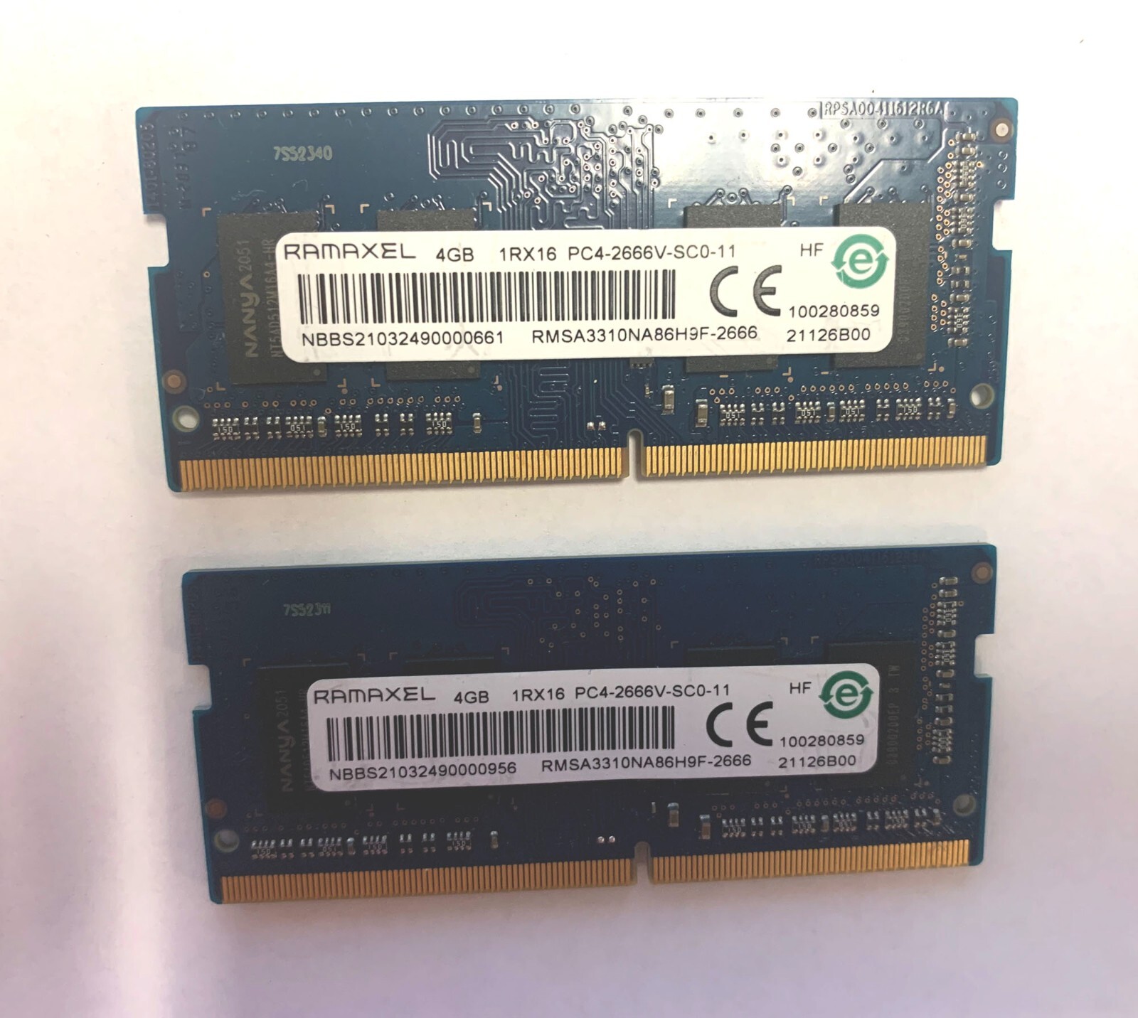 8GB (2x4GB) 4GB 1Rx16 PC4-2666V-SC0-11 Memory Lot Samsung Micron RAMAXEL