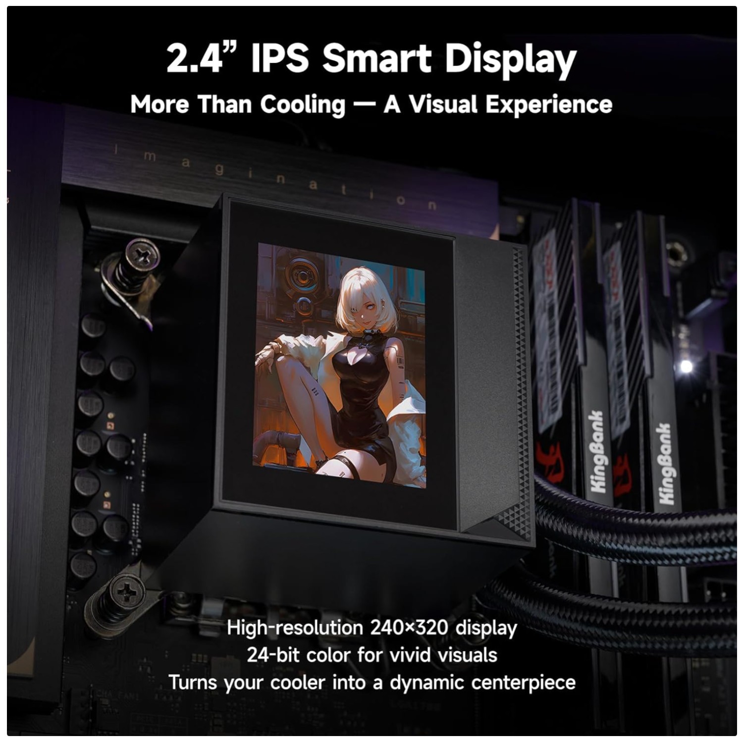 360mm AIO Liquid Cooler with 2.4″ IPS Display