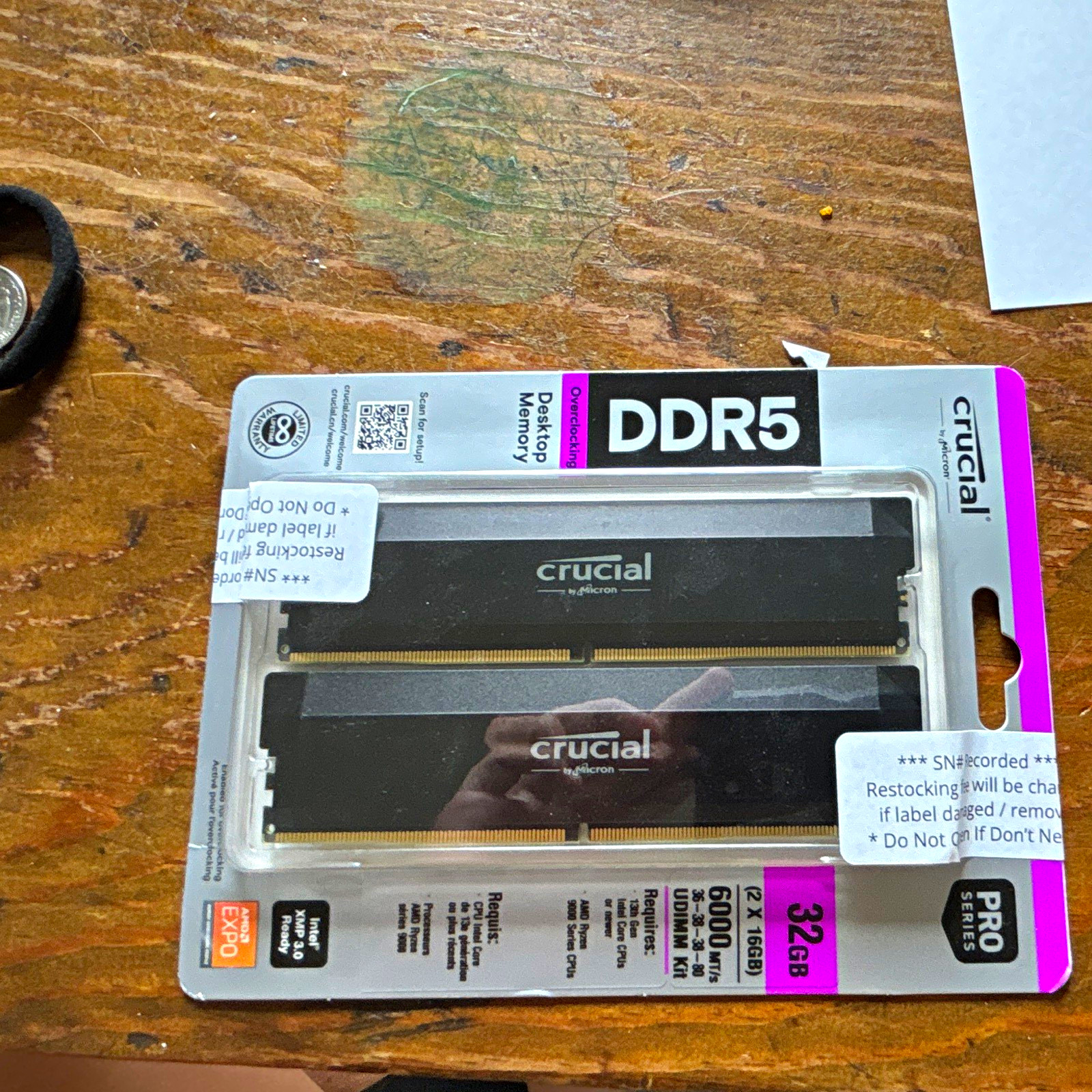 Crucial DDR5 Pro 32GB (2x16GB) DDR5-6000 UDIMM 288-Pin Overclocking