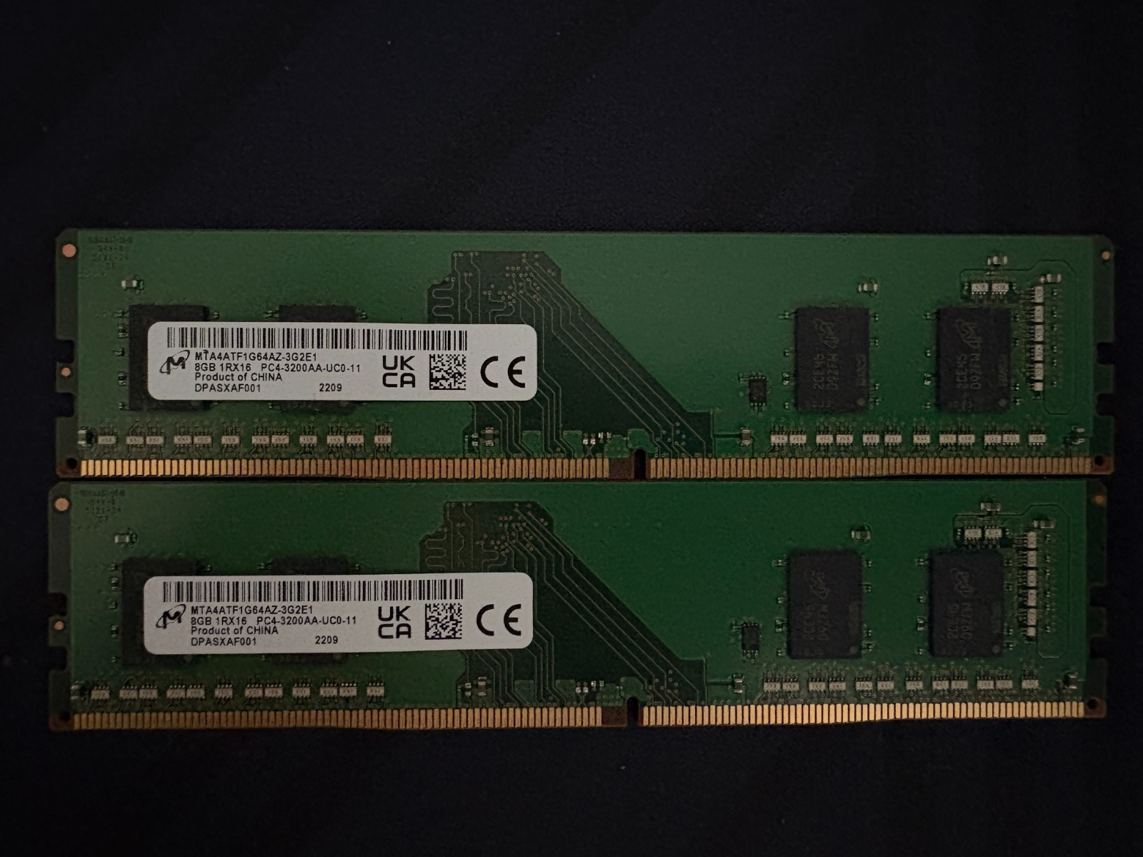 16GB Micron 8GBx2 kit PC4-3200 Desktop Memory RAM DIMM (MTA4ATF1G64AZ-3G2E1)