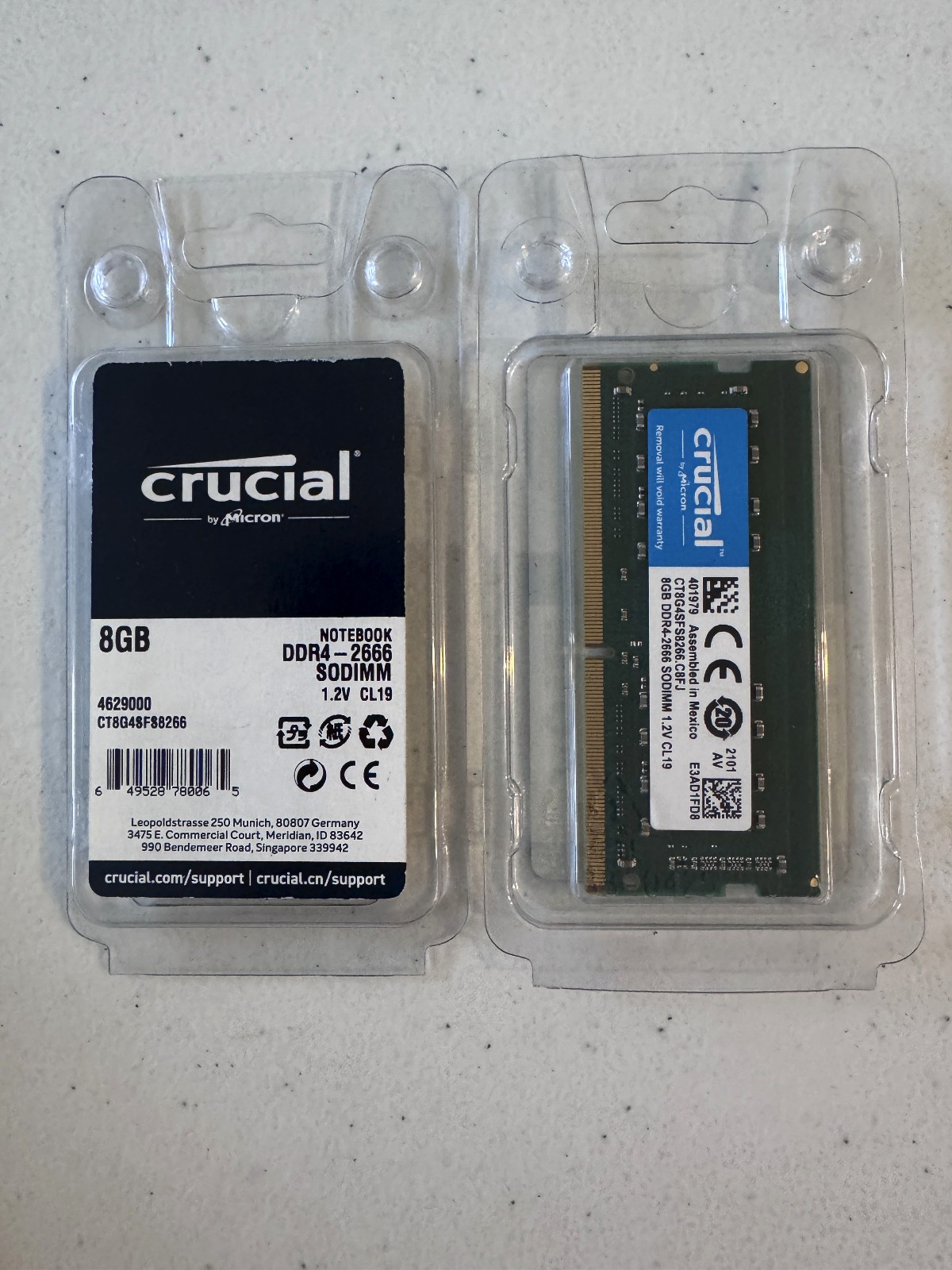 Crucial 8GB (1x8GB) DDR4 2666 MHz PC4-21300 SODIMM Laptop CT8G4SFS8266 Brand New