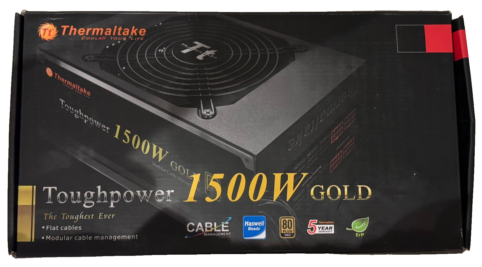 Thermaltake 1500W 80 PLUS Gold Certified Semi Modular APFC PSU – Tested Working