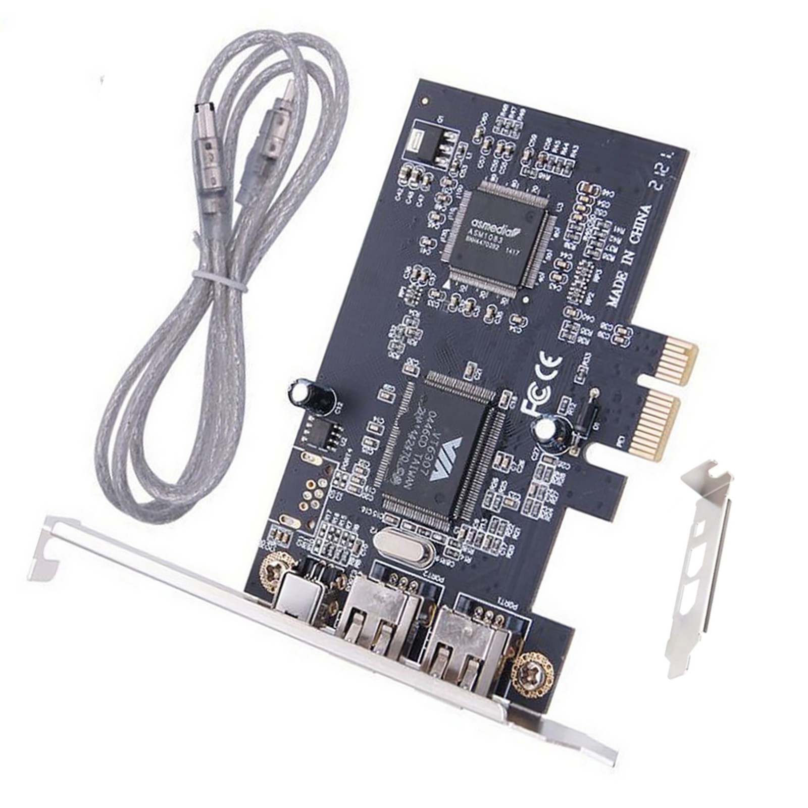 Silver+Black 3 Ports 1394A Expansion Card Accessories With Low Profile Bracket