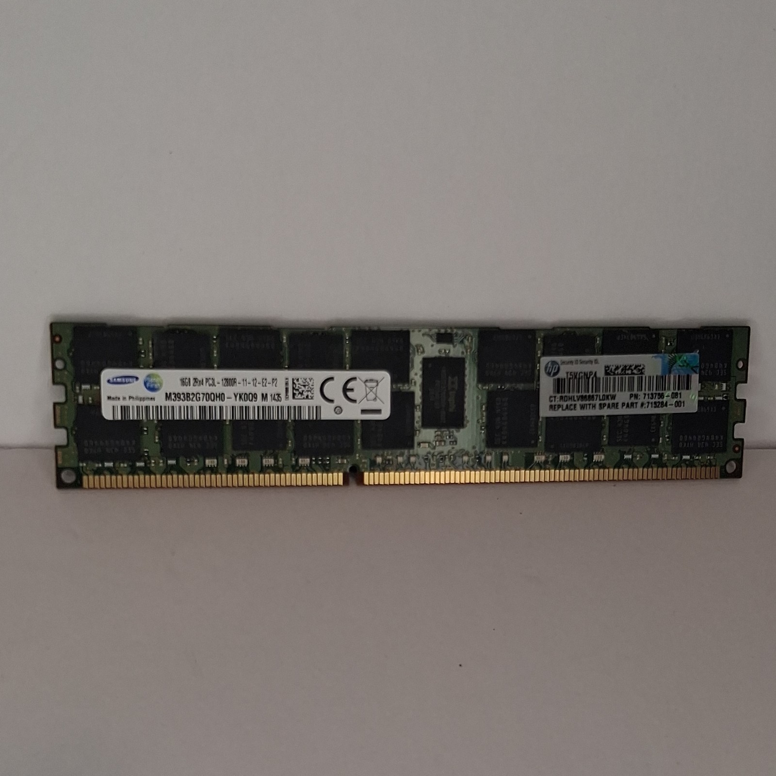 Samsung 16GB DDR3 PC3L-12800R ECC Registered RDIMM 240-Pin M393B2G70QH0-YK0Q9