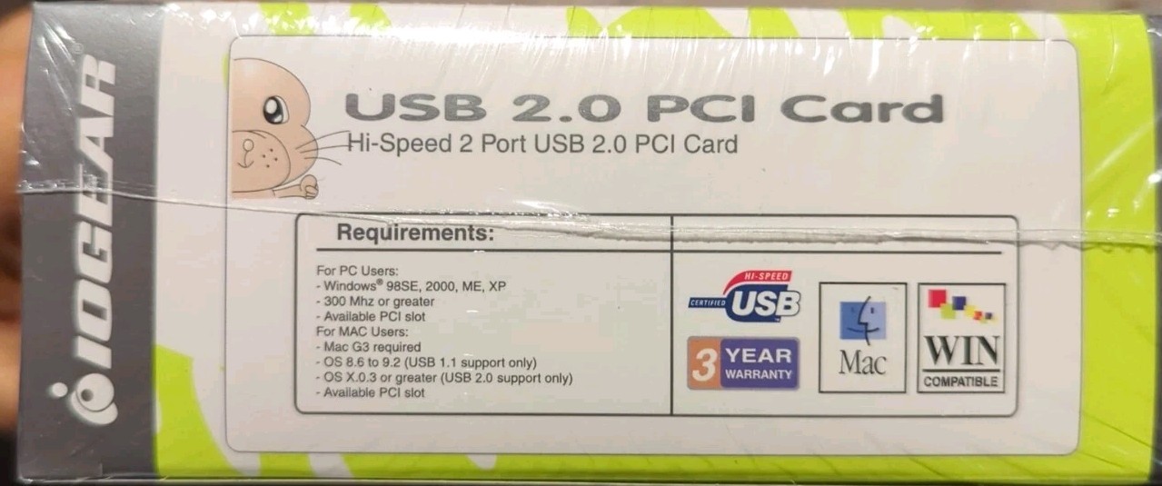 IOGEAR Hi-Speed USB 2.0 FireWire Combo PCI Card Model GUF320 *UPC REMOVED, NEW**