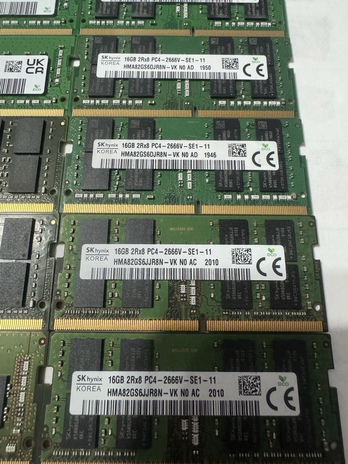LOT OF 12 – MIXED BRAND 16GB DDR4 Laptop Memory RAM