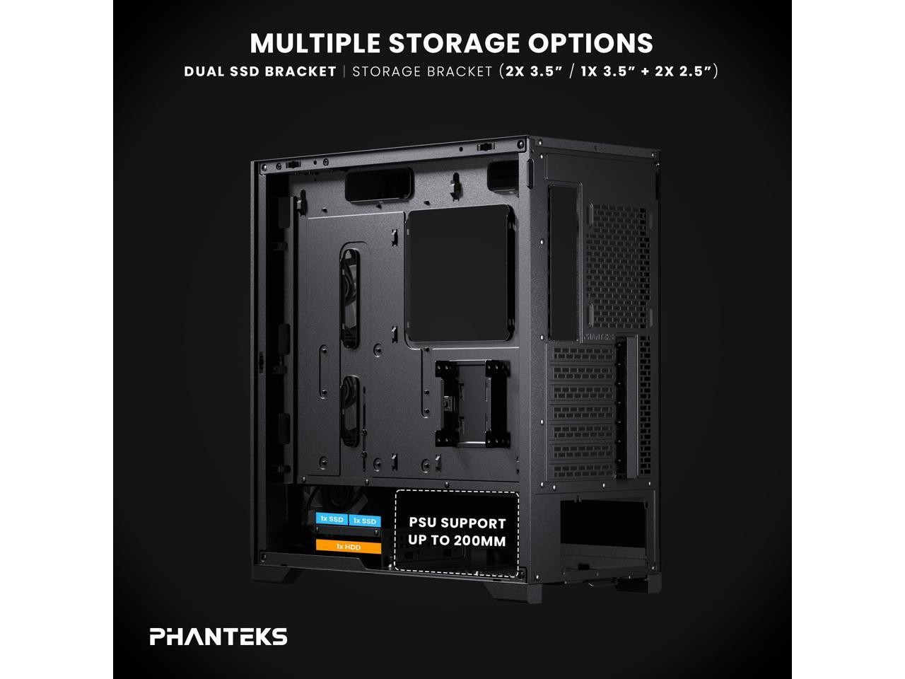 Phanteks Eclipse G370A, mid-tower Gaming Chassis, high airflow mesh, 3x M25