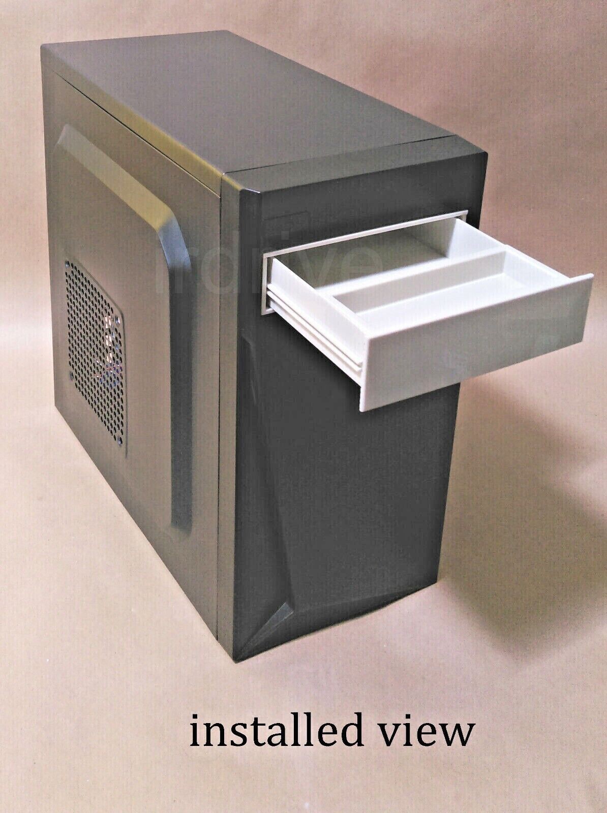 New Evercool Desktop PC Case Front 5.25″ Drive Bay Beige Panel Storage Drawer