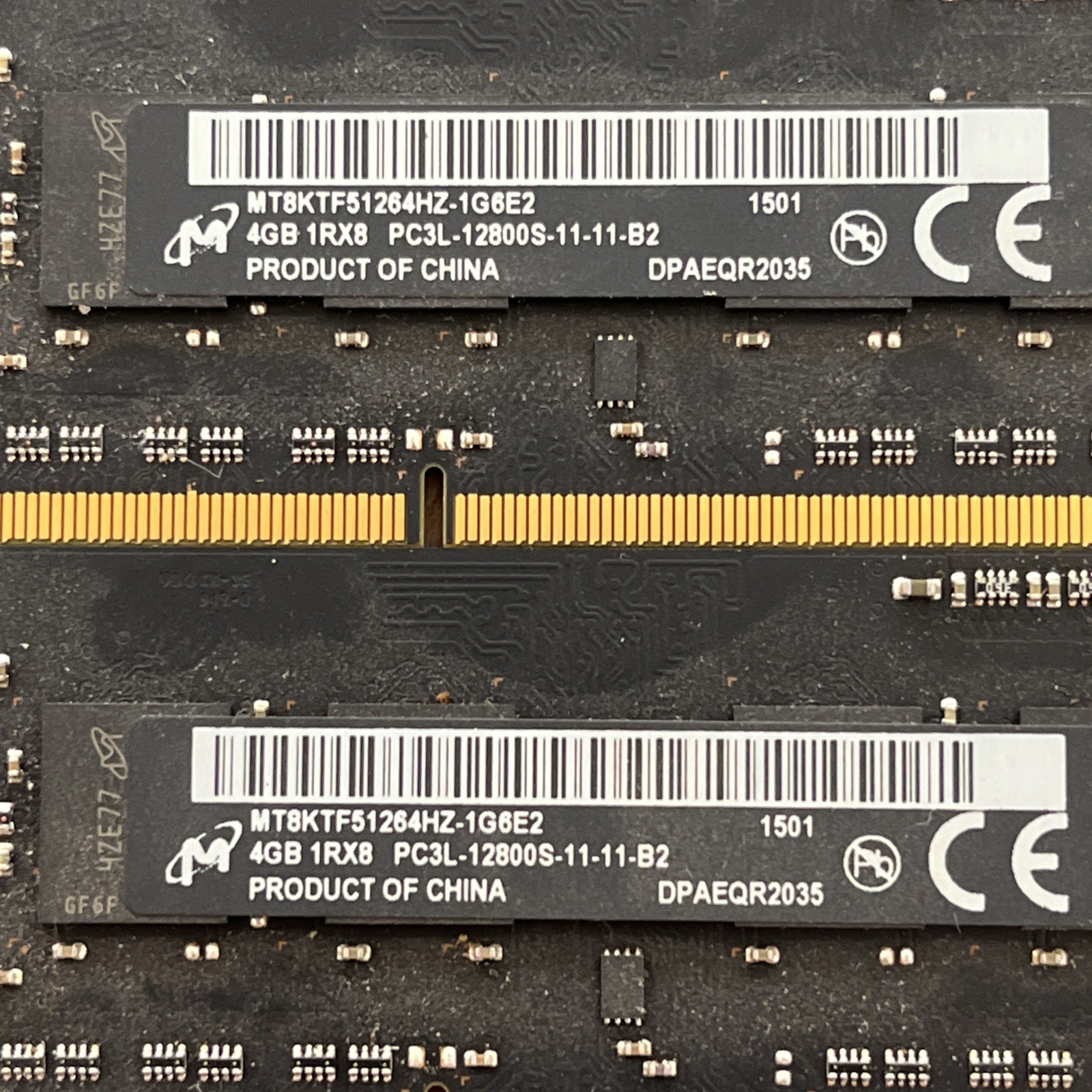 iMac Memory 2x 4GB 1Rx8 PC3L-12800S- 11-11-B2 M471B5173BHO-YK0 FU:03T6457
