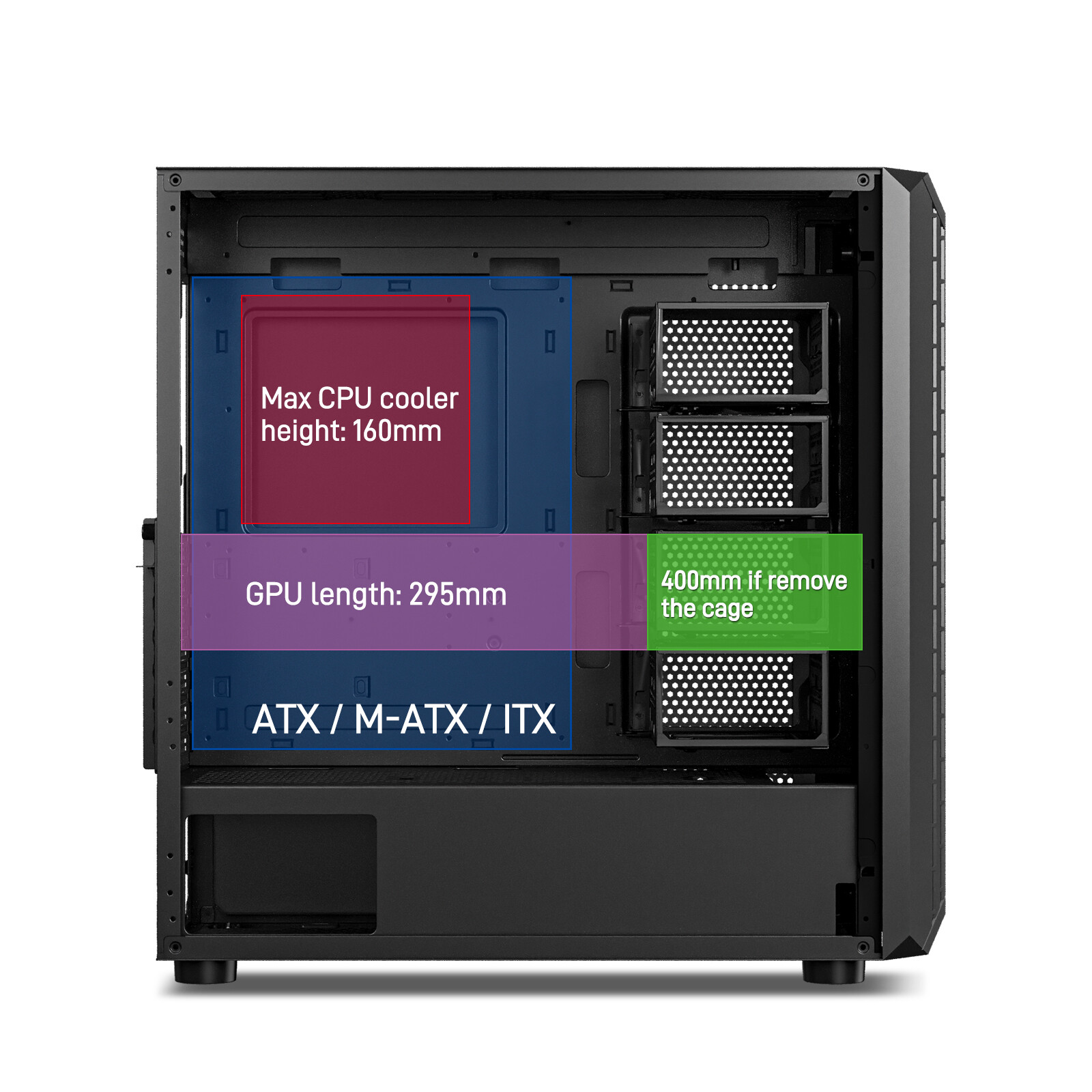 OPEN BOX Classico Storage Master Case ATX Computer Case Mid Tower w/ 4x120mm Fan