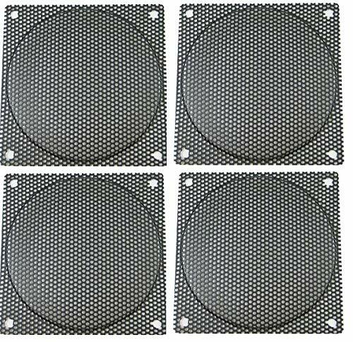 80mm Black Computer Case Fan Mesh Grill / Guard / Filter Medium Hole (Set of 4)