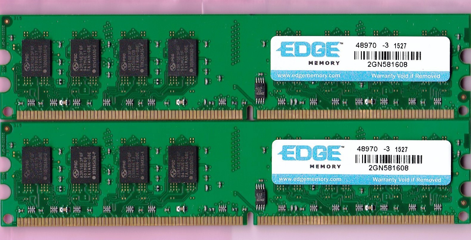 4GB 2x2GB PC2-6400 EDGE Memory 2GN581608 PE21553802 DDR2-800 Desktop Ram Kit