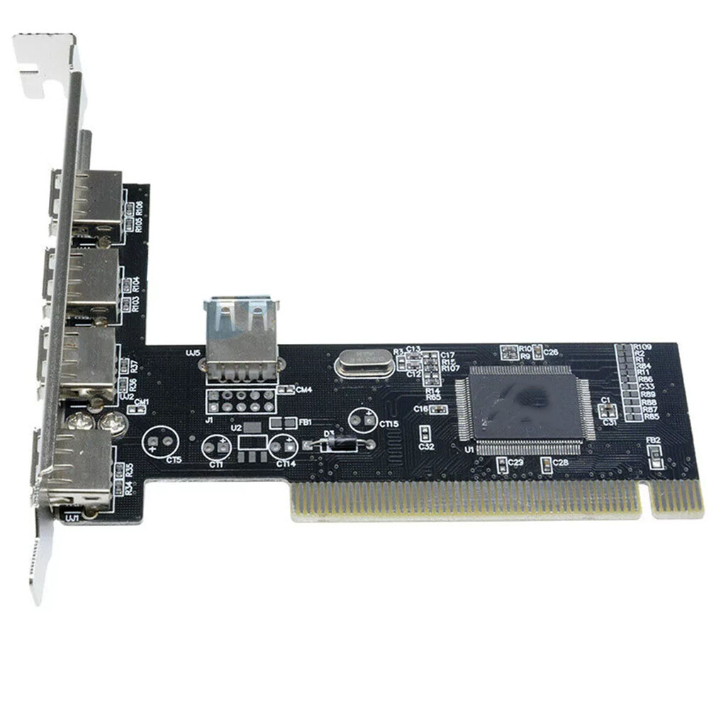 2X PCI 32bit to 4+1 ports USB2.0 Expansion Controller Card PCI 5x USB2.0 USA