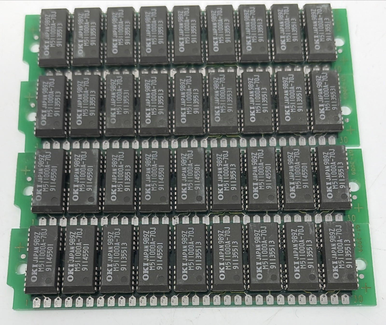 4 x 1MB 30-Pin 9-chip 70ns Parity FPM Memory SIMM 4MB Apple RAM Mac Works