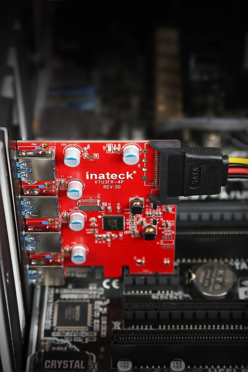 Inateck PCI-e to USB 3.0 (4 Ports) PCI Express Card and 15-Pin Power Connector,