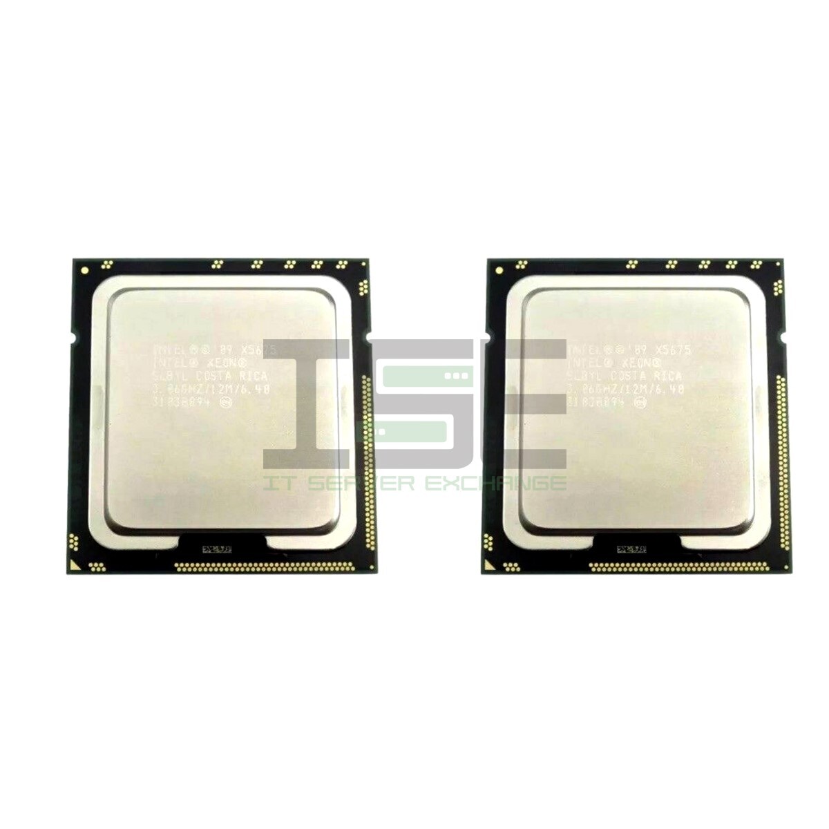 Lot of 2 Intel Xeon X5675 Hex Core SLBYL 3.06GHz / 12M / 6.40 CPU Processor