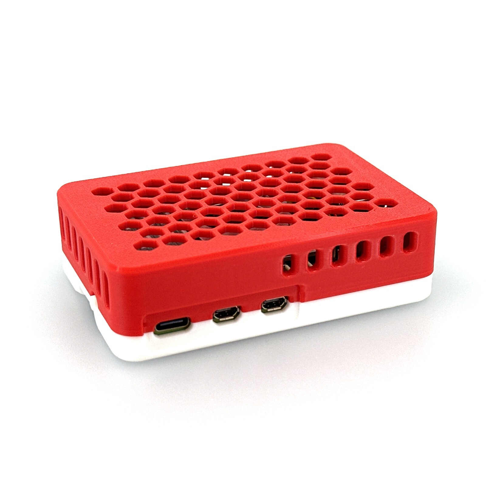 Raspberry Pi 5 Case, Custom 3D Printed with Silicone Bumper Pads, Ventilated
