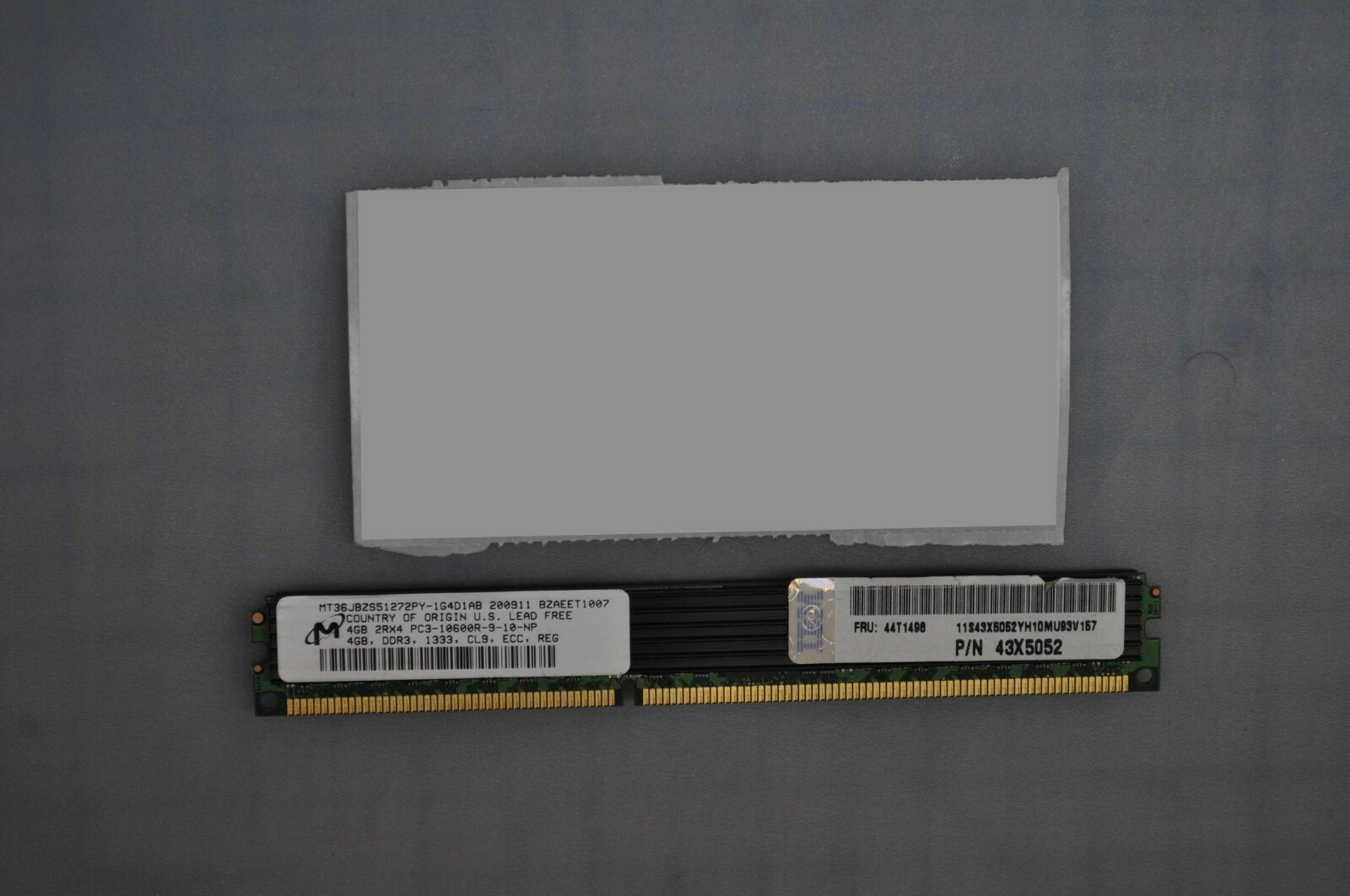 IBM Memory 4GB PC3-10600R VLP DIMM DDR3-1333MHz Registered 240-P SDRAM 44T1498