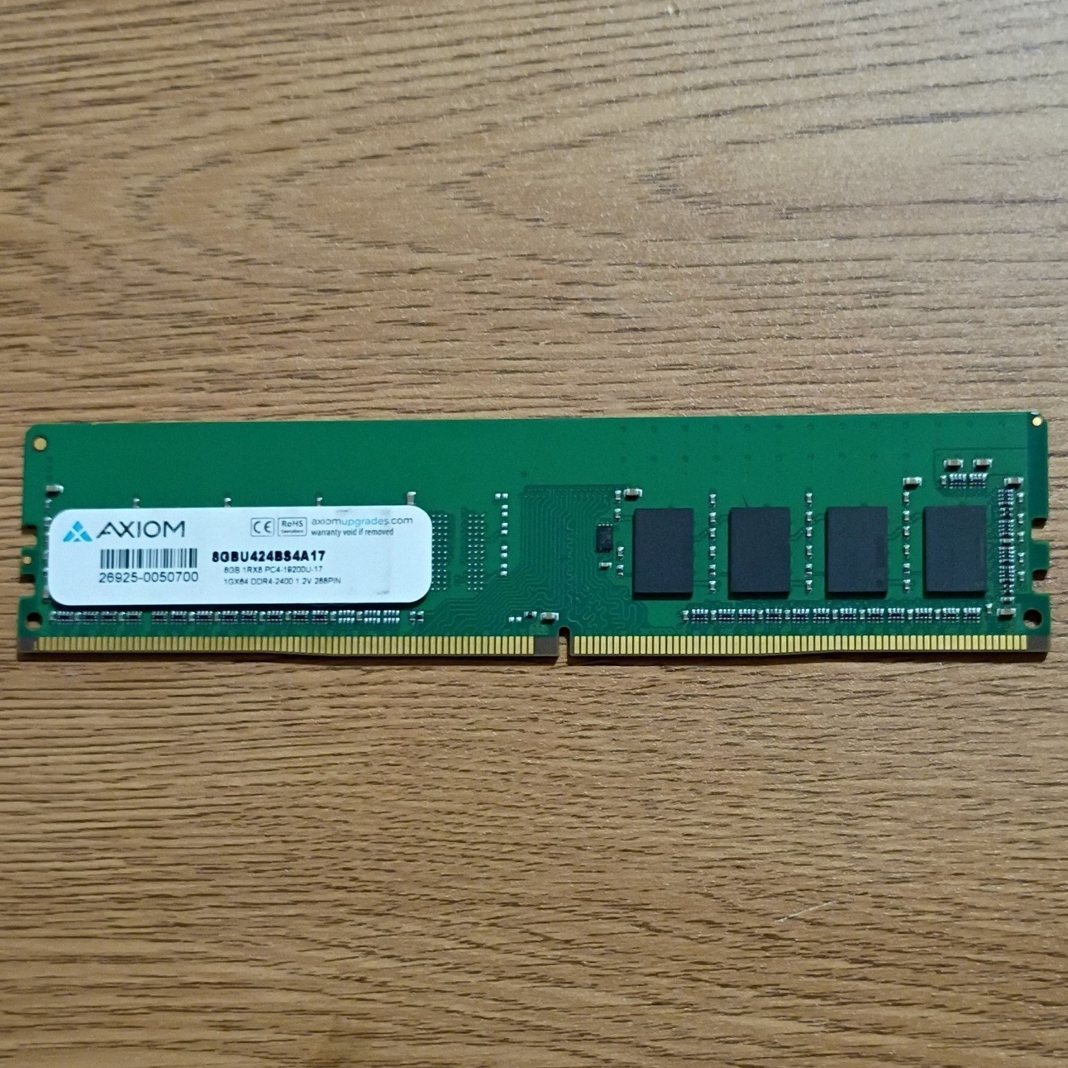Axiom 8GB DDR4-2400 PC4-2400T 288-Pin UDIMM Non-ECC RAM 8GBU424BSA117